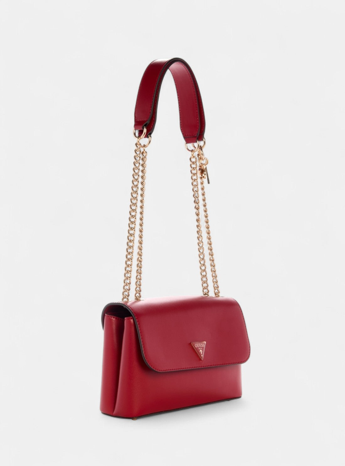 GUESS Womens Red Daryna Convertible Crossbody Flap Bag VG720820 Front Side View