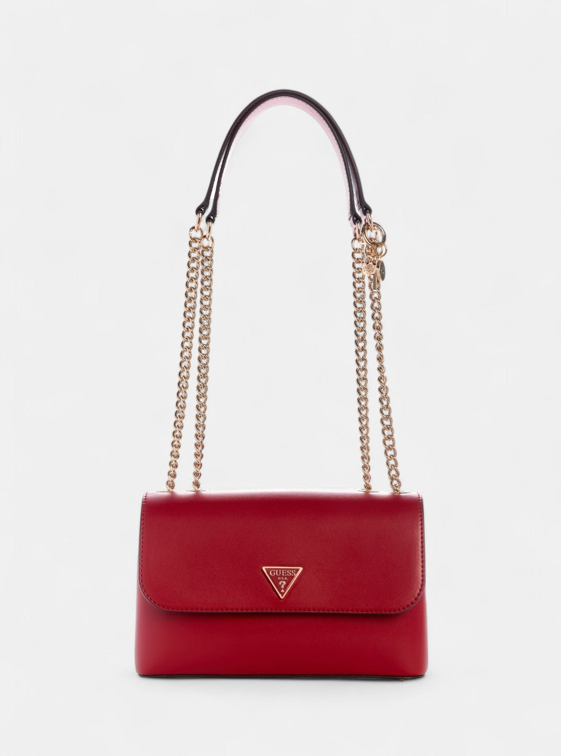 GUESS Womens Red Daryna Convertible Crossbody Flap Bag VG720820 Front View