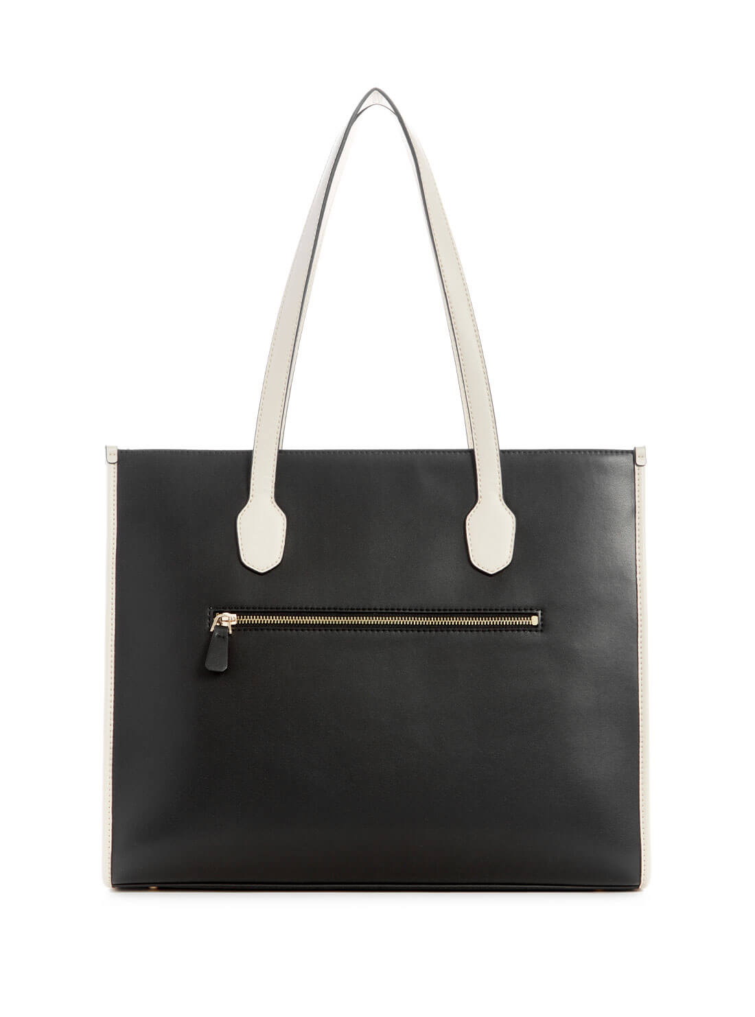 Black and White Logo Silvana Tote Bag | GUESS Women's Handbags | back view