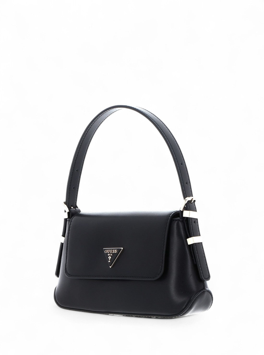 GUESS Black Desideria Mini Flap Shoulder Bag VG874378 Front Side View 