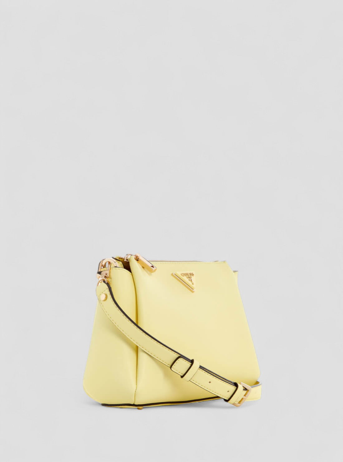 GUESS Womens Pale Yellow Iwona Crossbody Bag VG930912 Front Side View