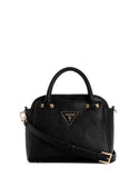 GUESS Black Avis Small Satchel Bag front view