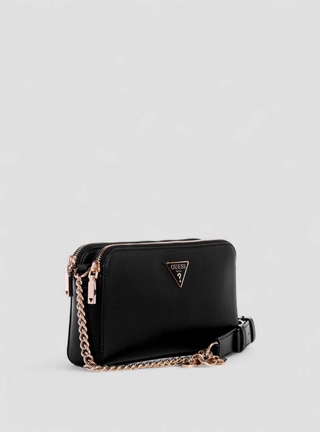 GUESS Womens Black Daryna Status Crossbody Bag VG949312 Front Side View