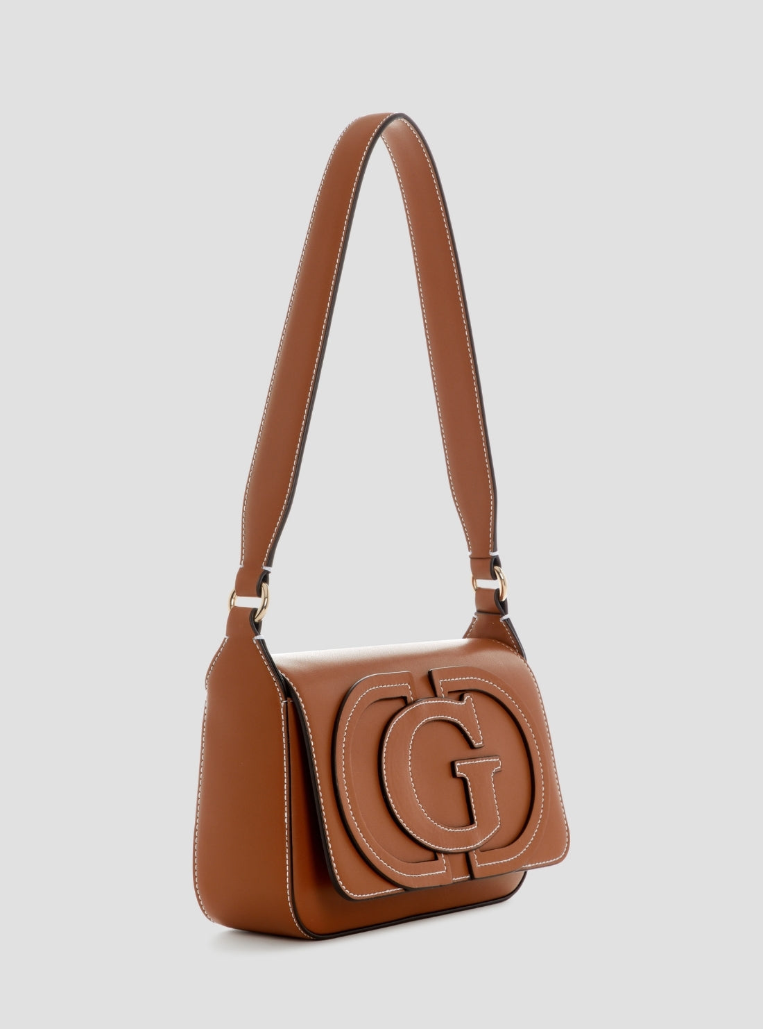 GUESS Womens Brown Ruby Flap Shoulder Bag VG974019 Side View