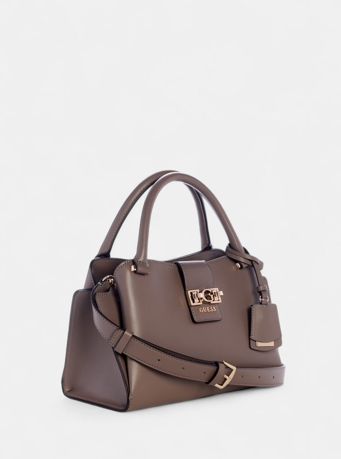 GUESS Womens Brown Jane Small Satchel Bag VG989105 Front Side View