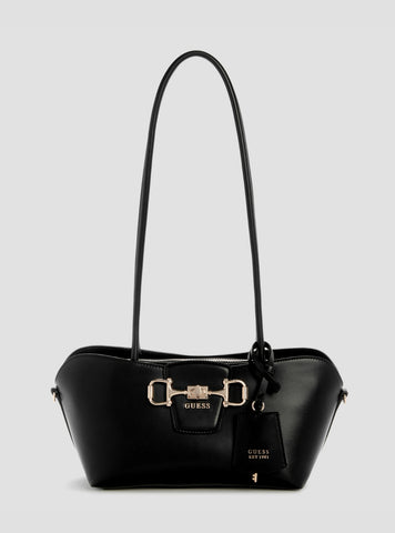 GUESS Womens Black Janie Shoulder Satchel Bag VG991008 Front View