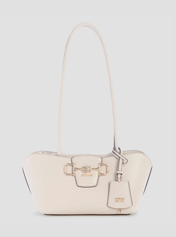 GUESS Womens White Janie Shoulder Satchel Bag VG991008 Front View
