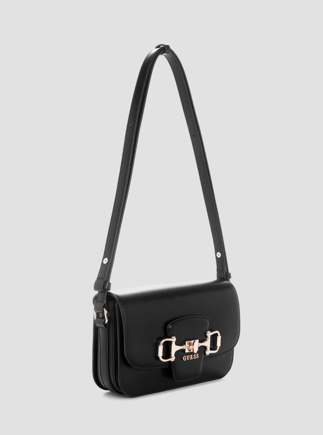 GUESS Womens Black Janie Convertible Crossbody Flap Bag VG991021 Side View