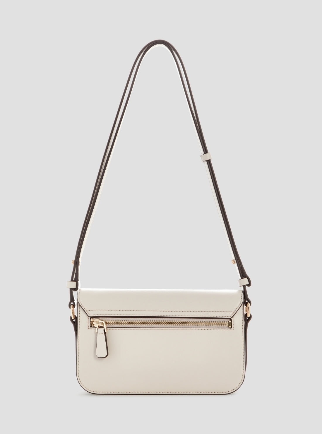 GUESS Womens White Janie Convertible Crossbody Flap Bag VG99102 Back View