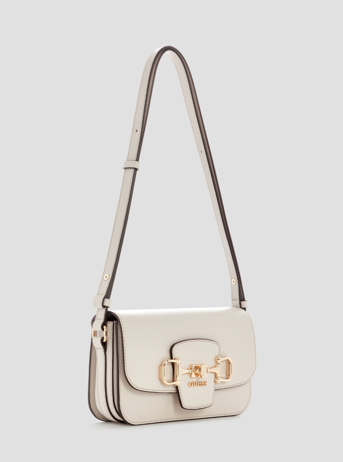 GUESS Womens White Janie Convertible Crossbody Flap Bag VG991021 Side View
