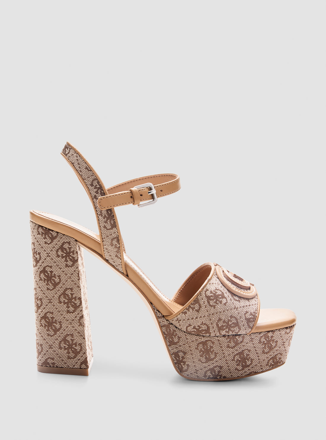 GUESS Womens Brown Viara Platform Sandals VIARA Side View