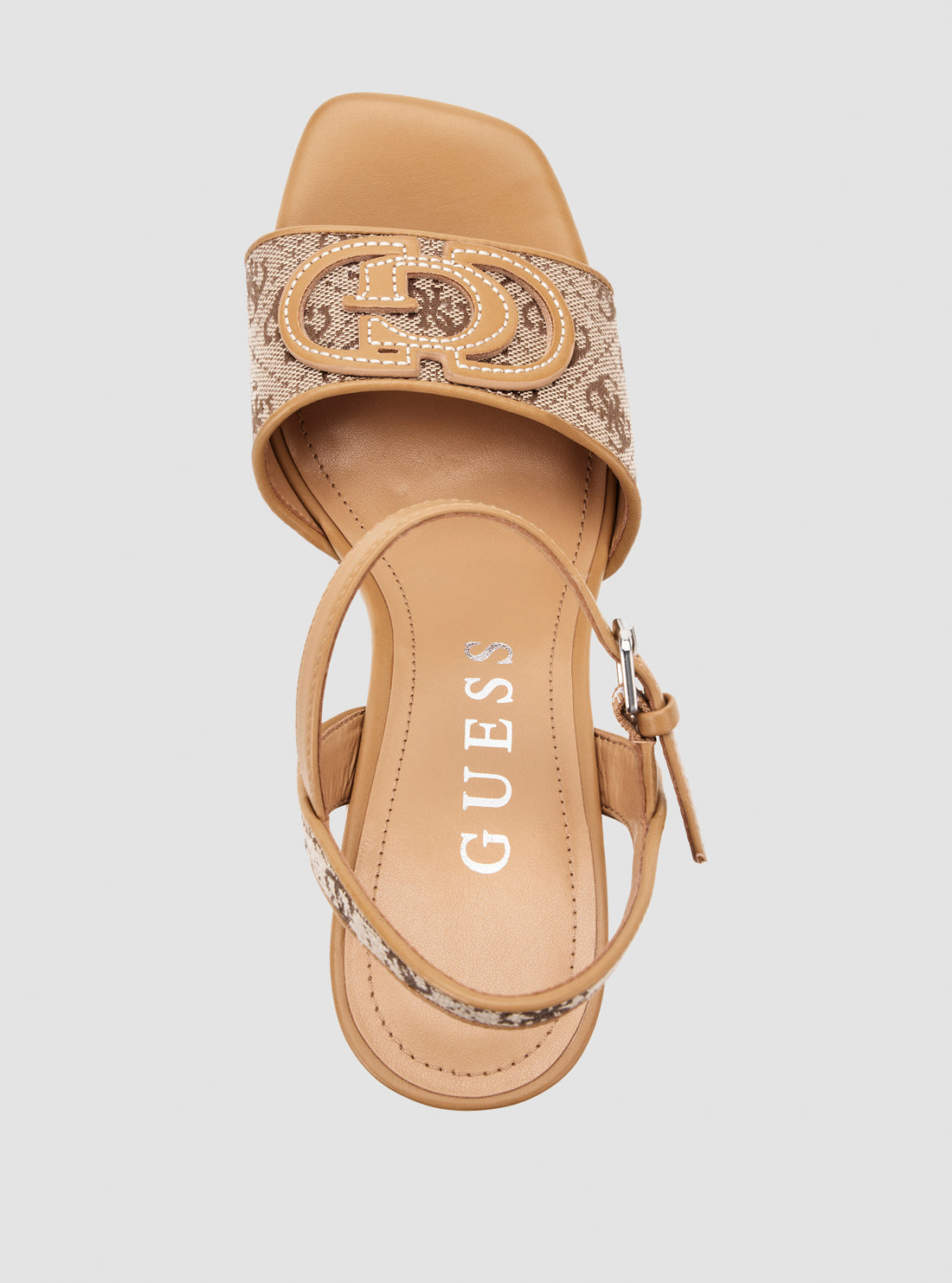 GUESS Womens Brown Viara Platform Sandals VIARA Top View