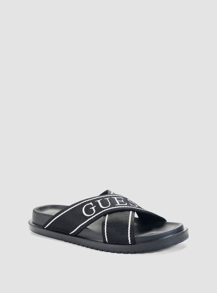 GUESS Footwear Black Vilsing Slides VILSING3 Front Side VIew