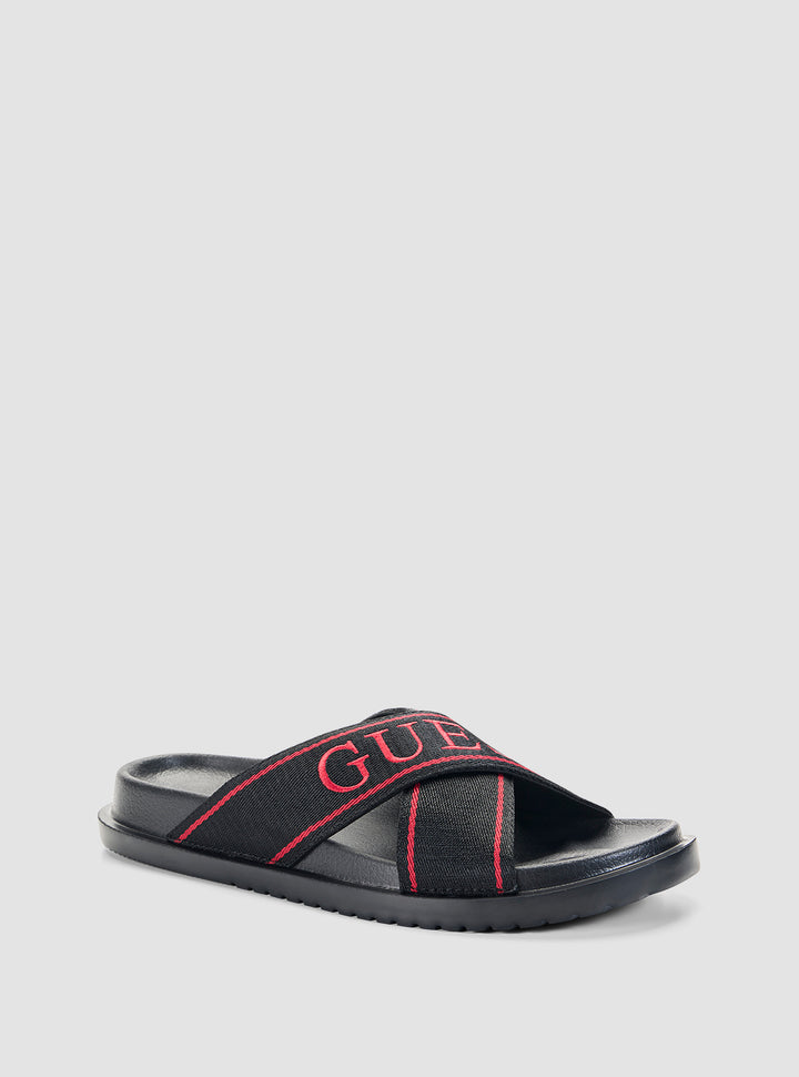 GUESS Footwear Black Vilsing Slides VILSING3 Front SIde VIew