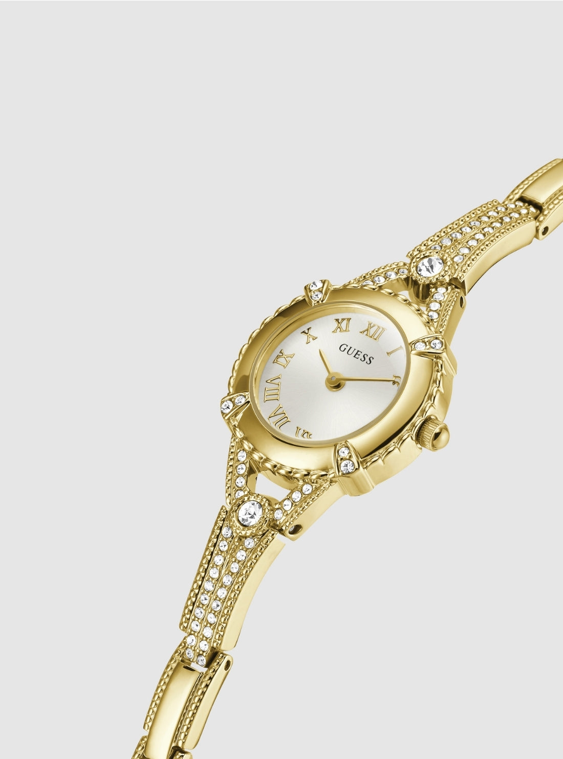GUESS Accessories Gold Angelic Glitz Watch W0135L2 Frotn Side View