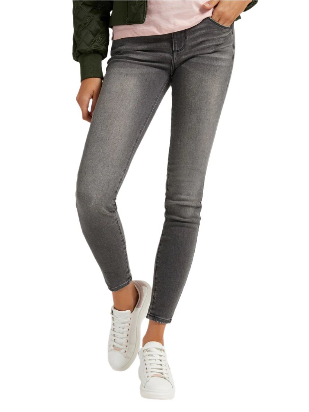 Carrie Grey Annette Mid Rise Skinny Jeans