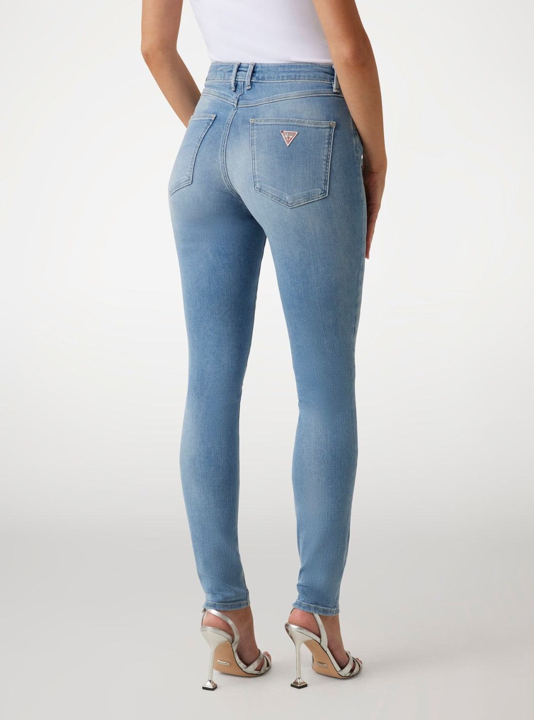 GUESS Womens High-Rise 1981 Skinny Jeans in Carrie Light W2YA46D4Q01  Back View