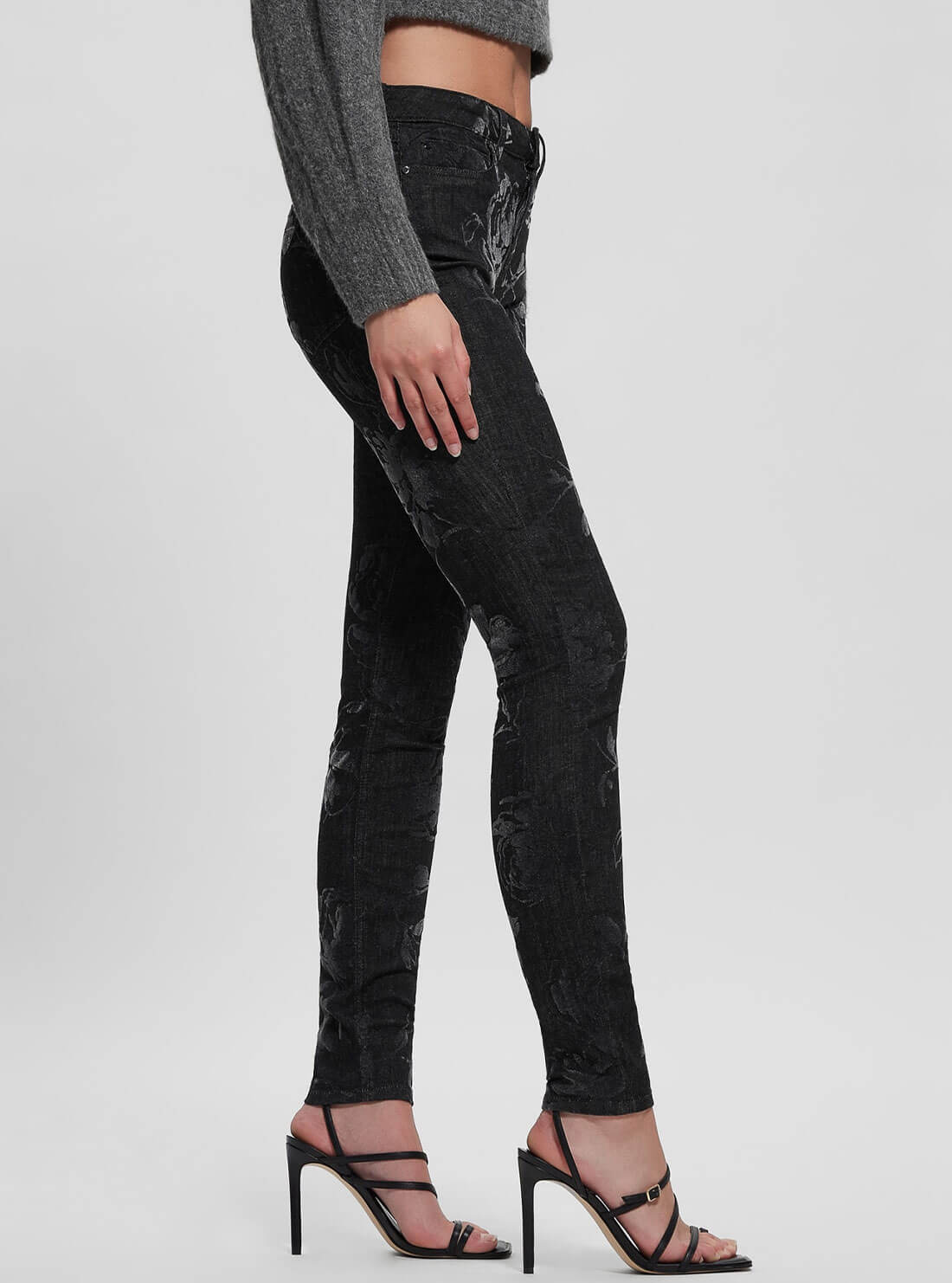 High-Rise 1981 Skinny Leg Denim Jeans In Armstrong Wash | GUESS Women's Apparel | side view