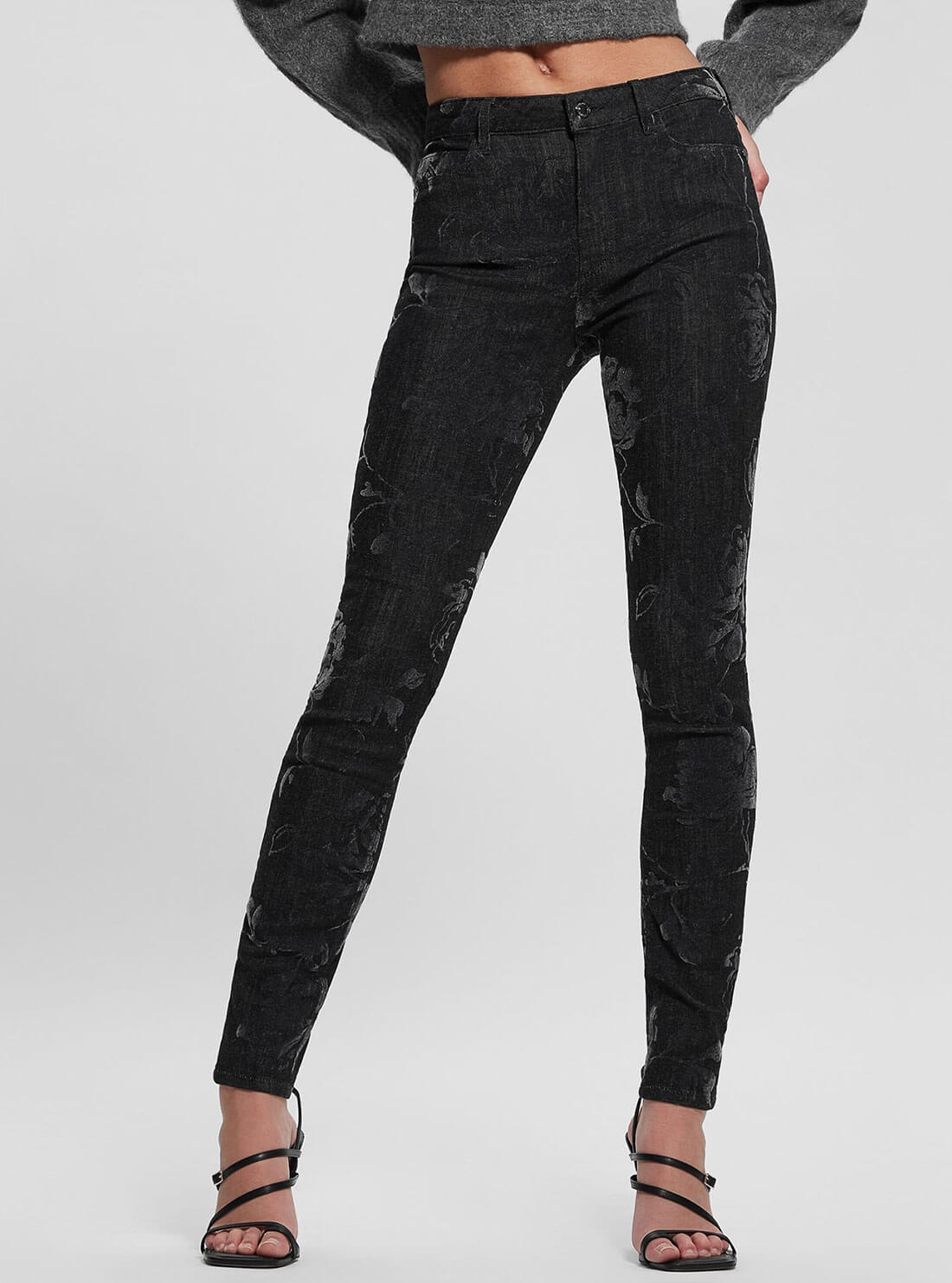 High-Rise 1981 Skinny Leg Denim Jeans In Armstrong Wash | GUESS Women's Apparel | front view