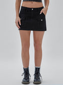 Guess Originals Black Ripstop Mini Skirt | GUESS Women's Apparel | front view