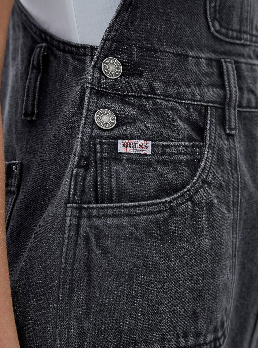 Guess Originals Black Overall Dress | GUESS Women's Apparel | Detail 2 view