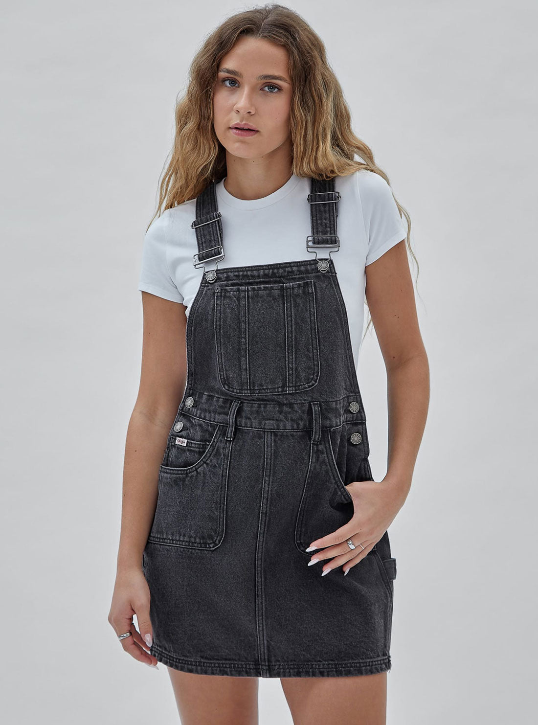 Guess Originals Black Overall Mini Dress | GUESS Women's Apparel Guess Originals Black Overall Mini Dress | GUESS Women's Apparel