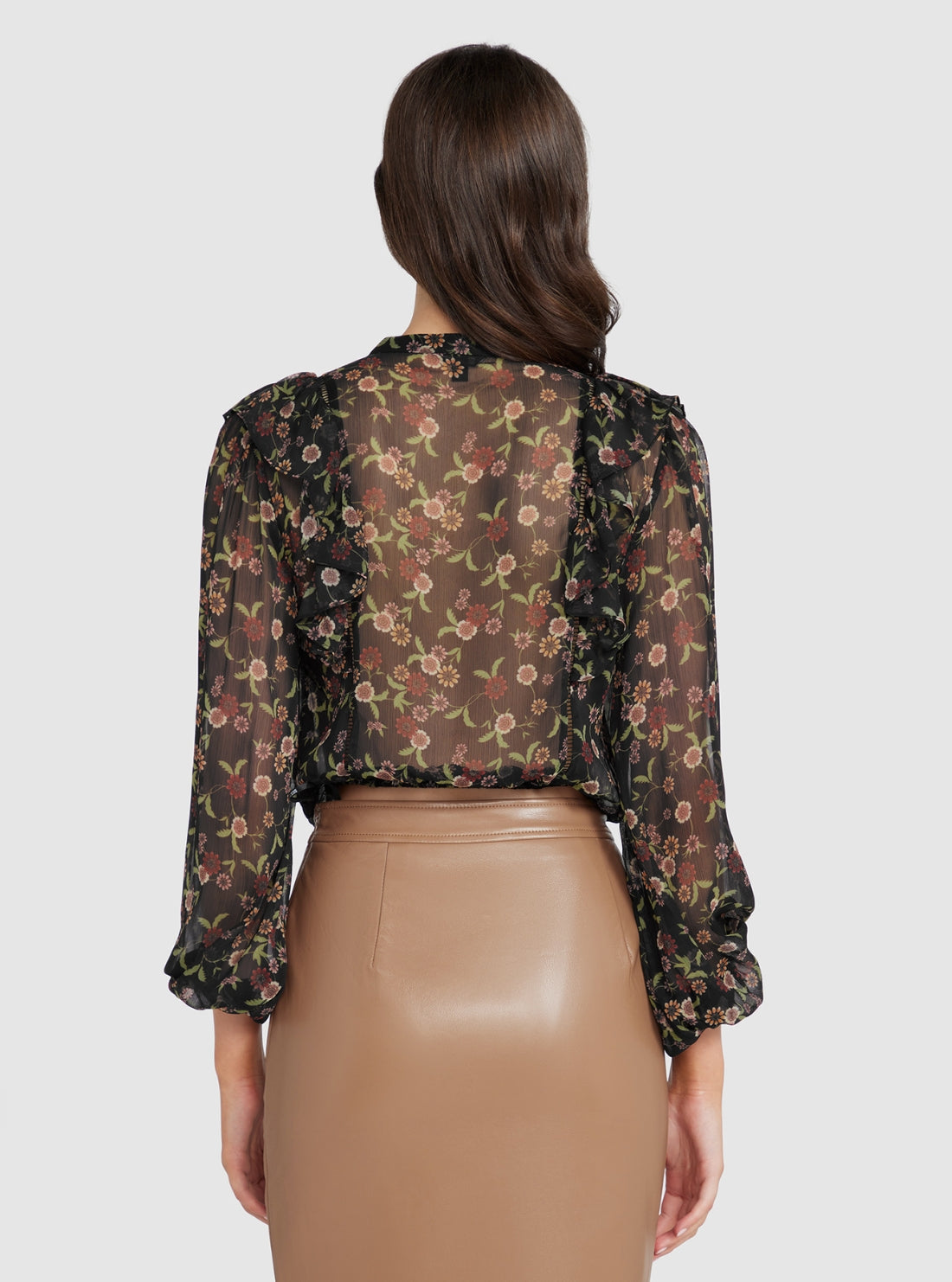 Black Dionne Tie Front Top