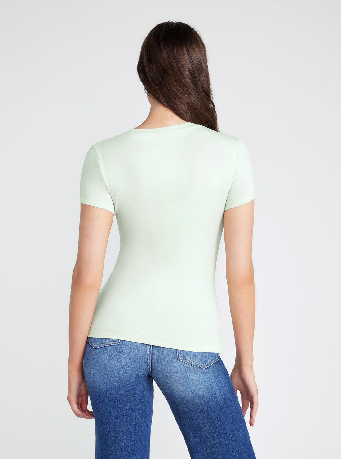 Mint Green Rhinestone Rose T-Shirt | GUESS Women's Apparel | Back view