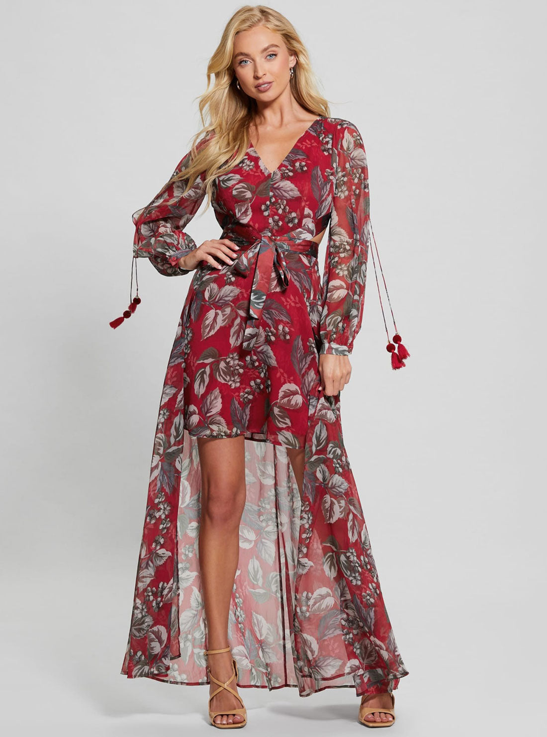 Guess red 2025 floral dress