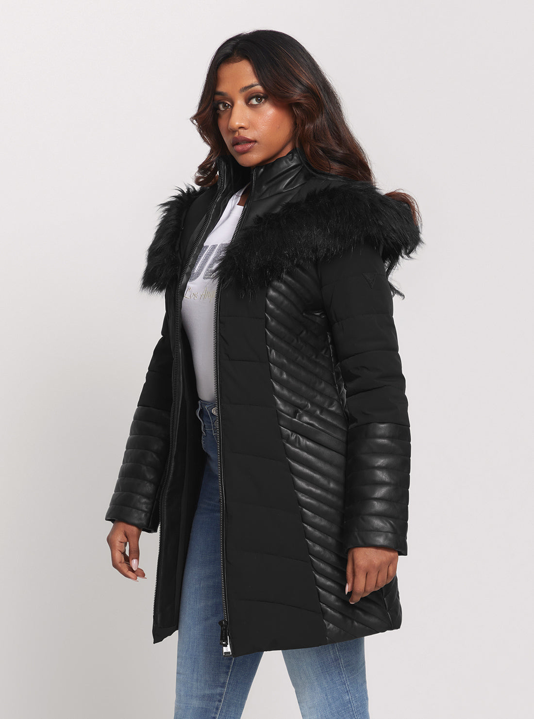 Jet Black Oxana Coat Guess GUESS Winter Coat 'NEW OXANA' In Black