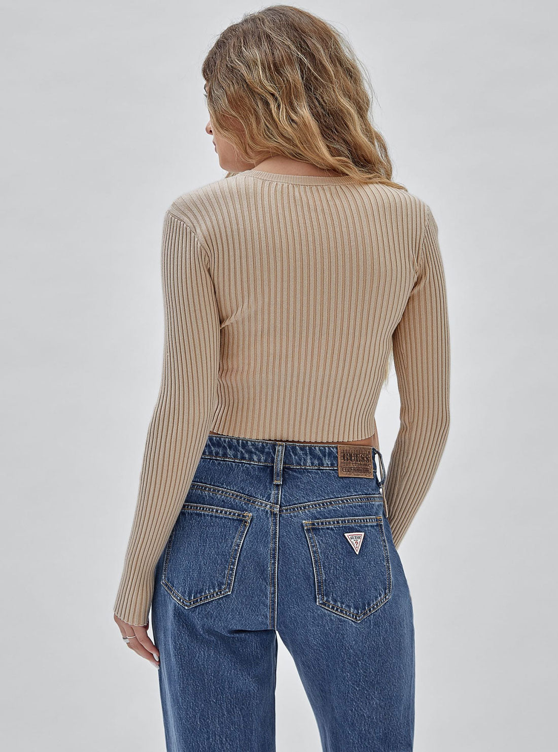 Guess Originals Lace Up Knit Top | GUESS Originals Apparel | back view