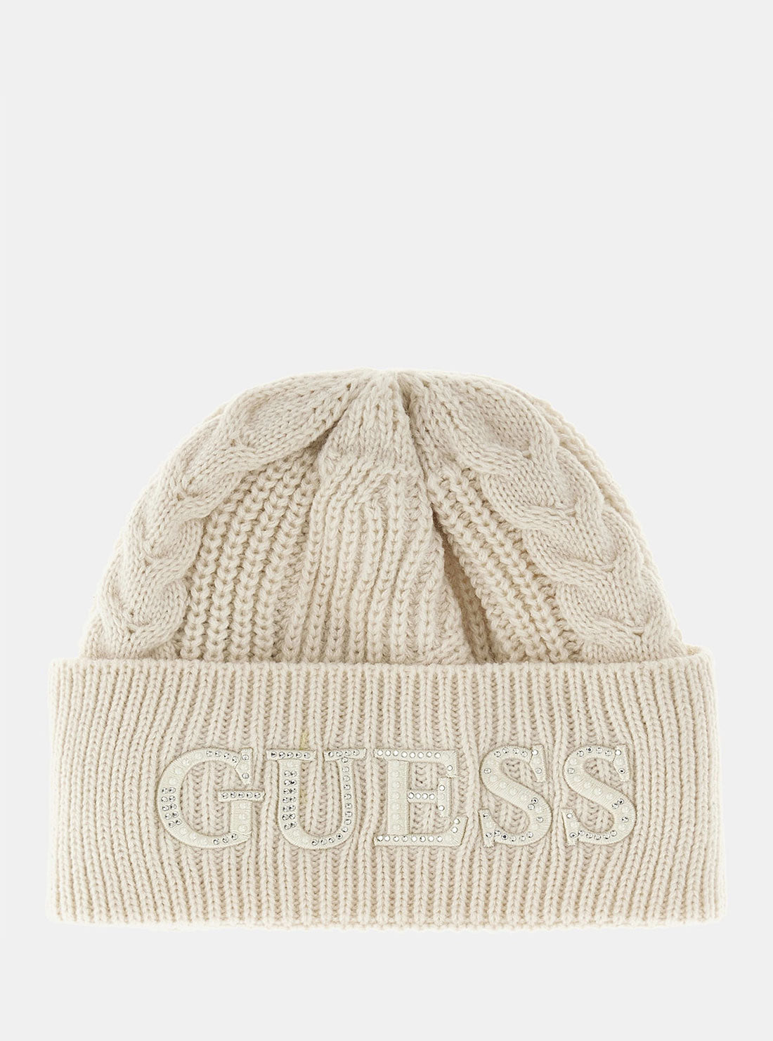 GUESS Beige Agathe Beanie front view