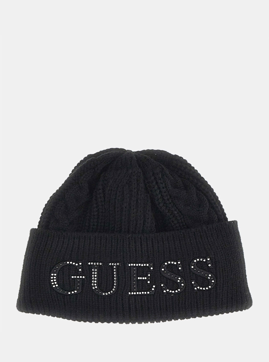 GUESS Black Agathe Beanie front view