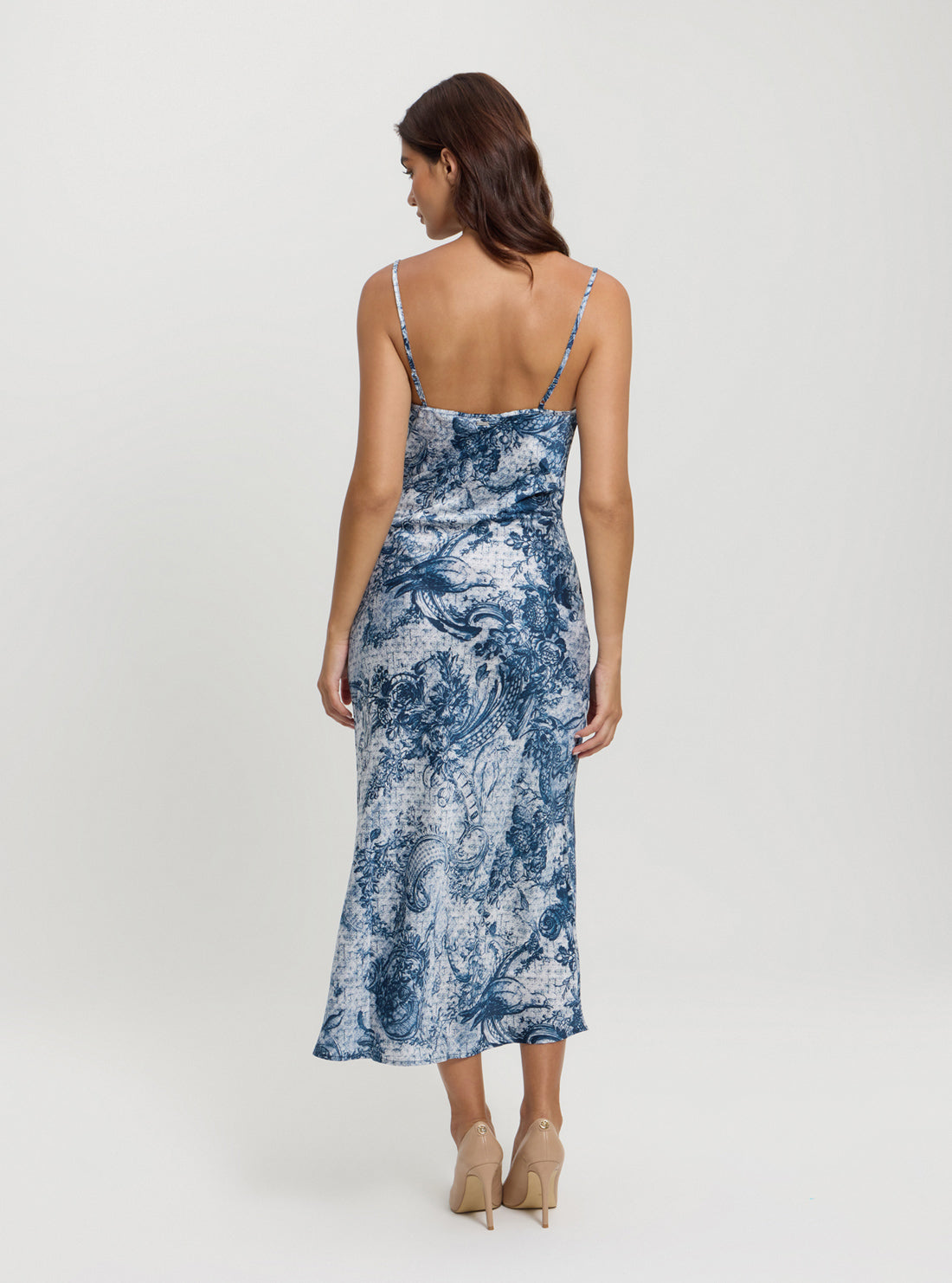 Eco Blue Print Akilina Maxi Dress | GUESS