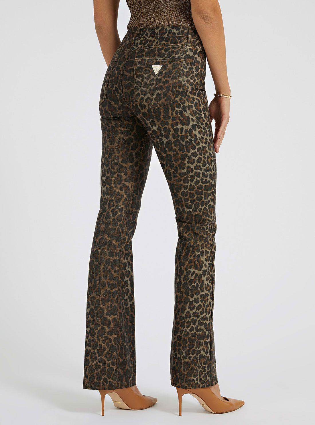 High-Rise Sexy Flare Denim Jeans in Animal Print