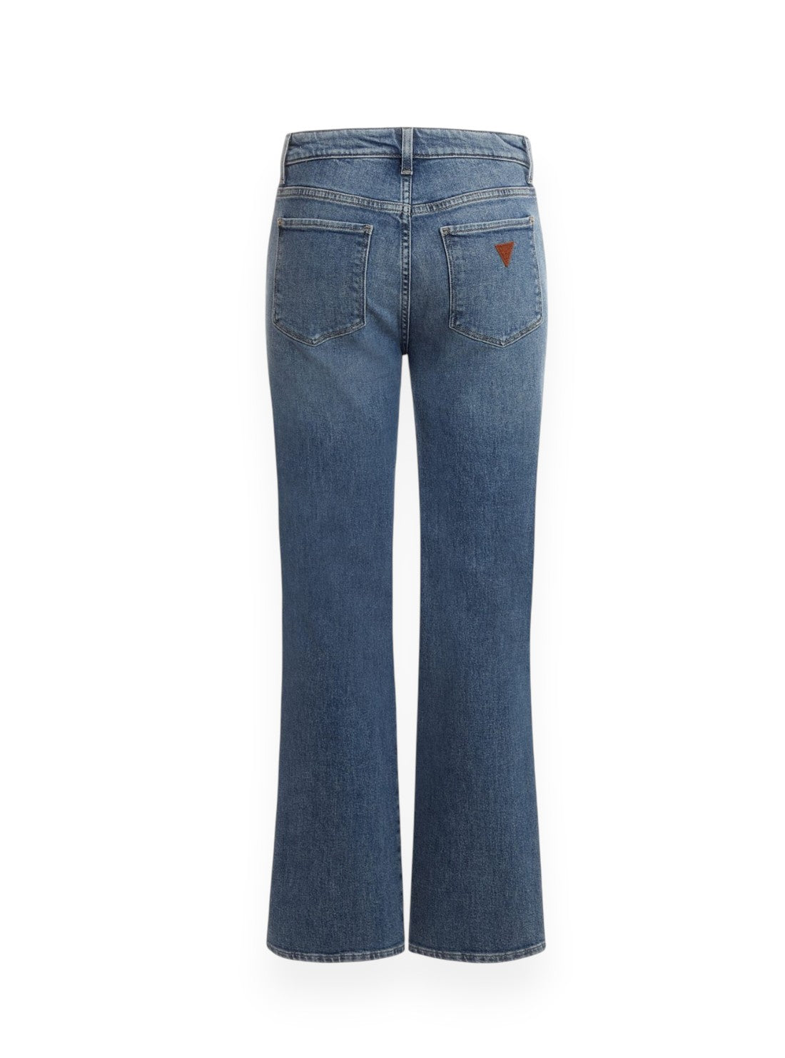 Blue Mid Rise Sexy Straight Jeans