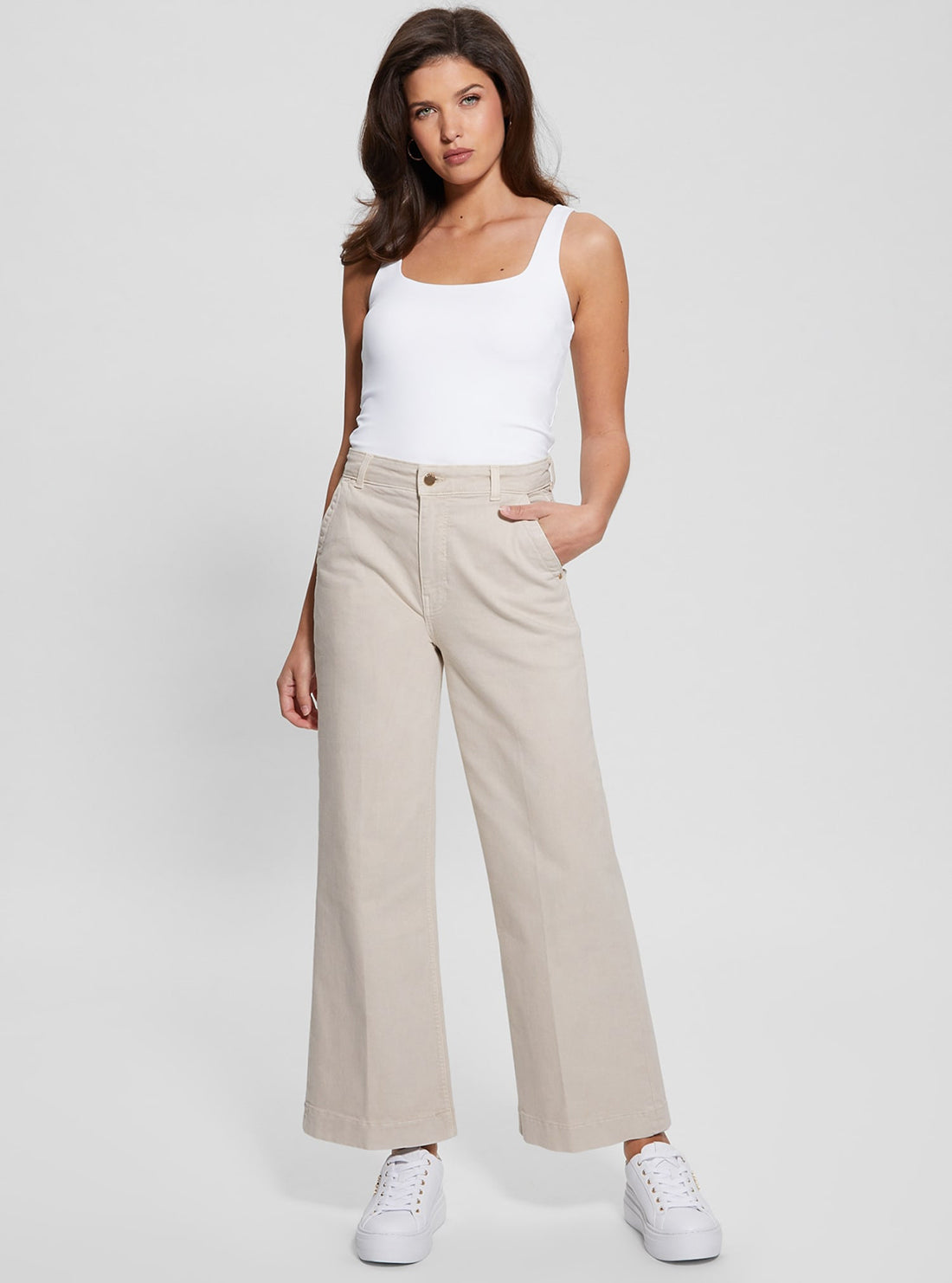 Beige Darma Wide Leg Pant