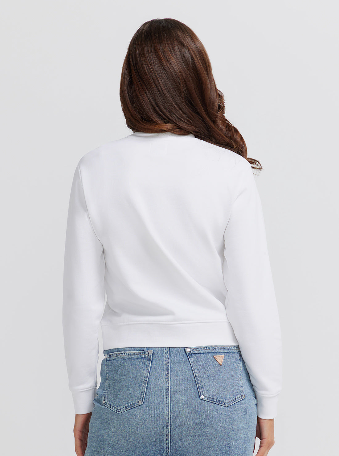 White Los Angeles Logo Jumper | GUESS Women's | Back view