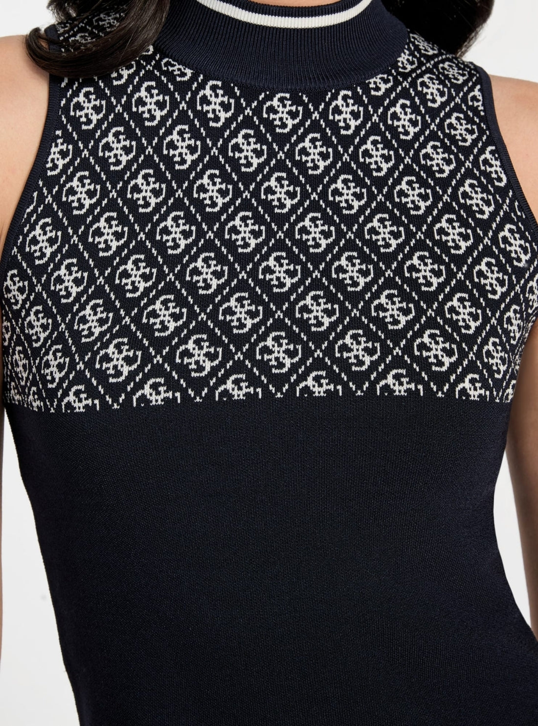GUESS Womens Blue Rhinestone Lise 4G Sweater Top W3YR26Z37K0  Detail View_3