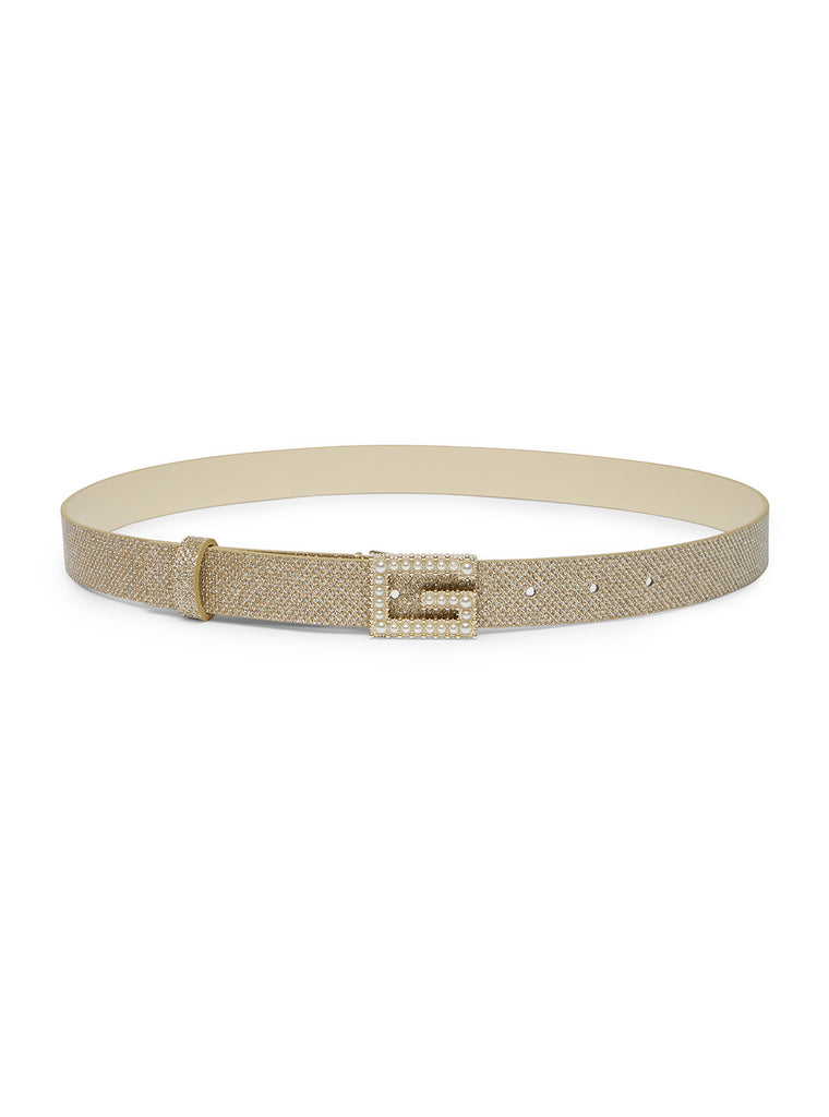 Light Gold Lurex Gretel Adjustable Belt - GUESS