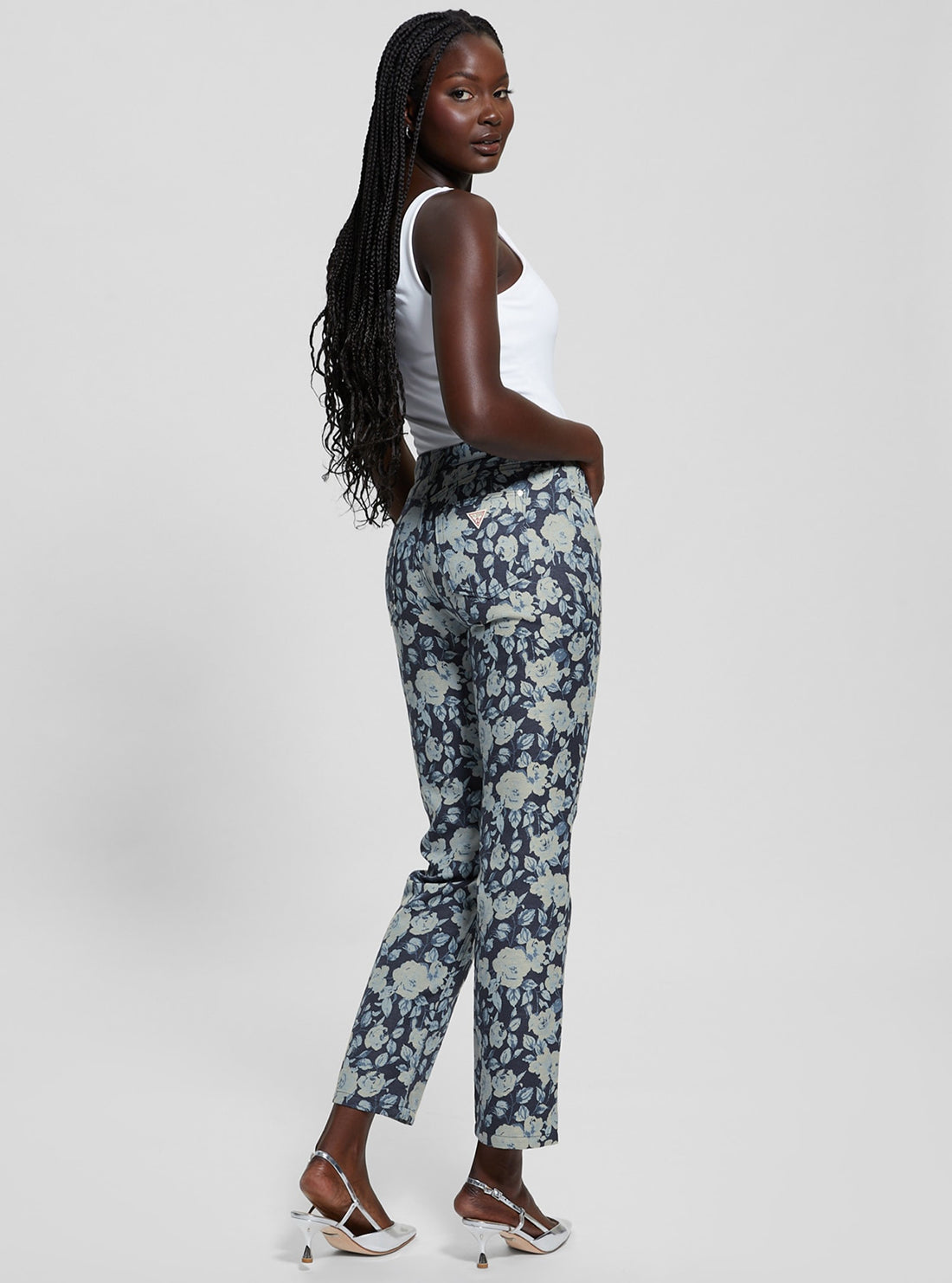 Blue Floral Girly Jacquard Pant