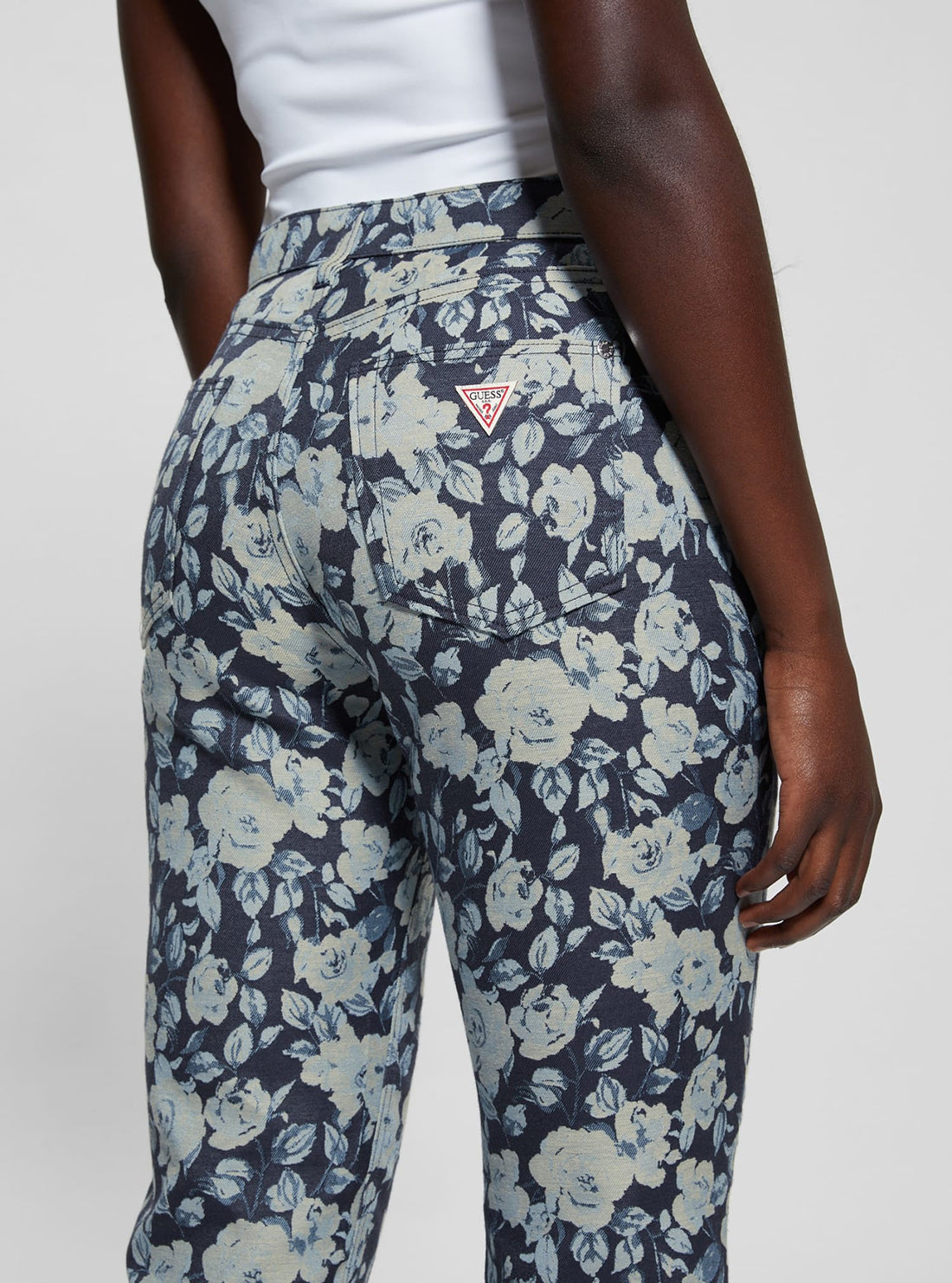 Blue Floral Girly Jacquard Pant