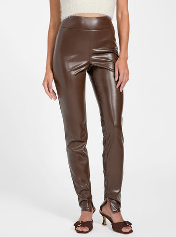 GUESS Womens Brown New Prescilla Leggings W4BB18WGIK Front View