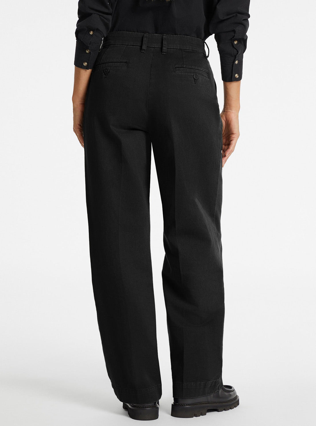 Guess Jeans Black Wide Leg Trousser W4BB44WGCV2 Back View