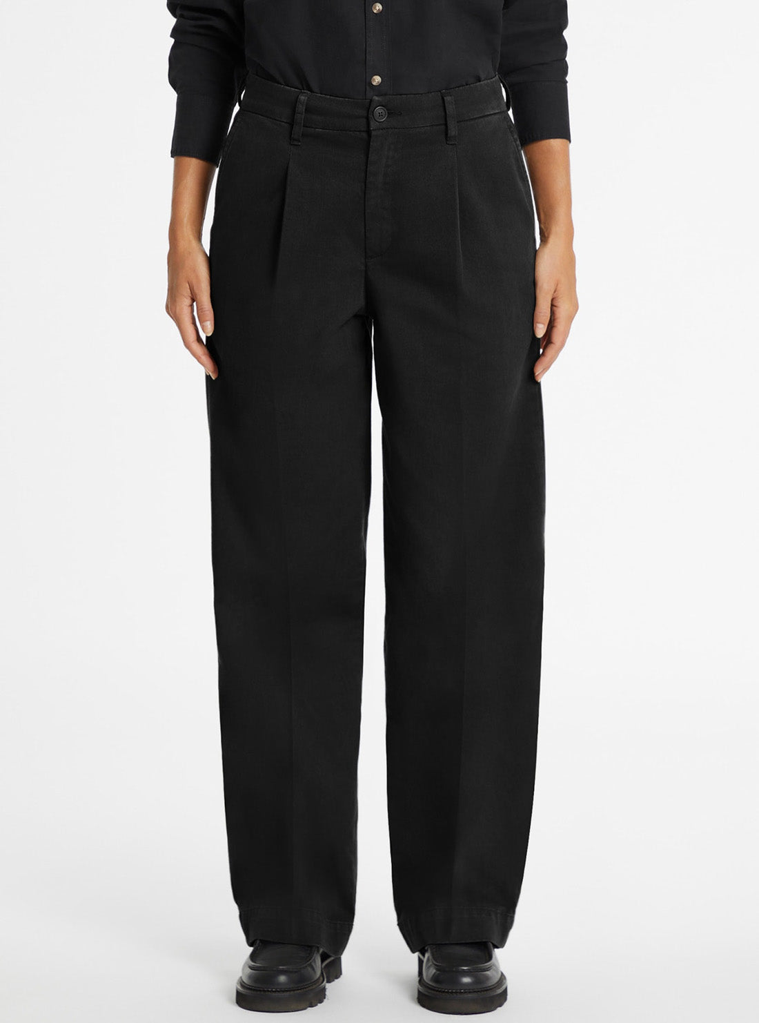 Guess Jeans Black Wide Leg Trousser W4BB44WGCV2 Full View