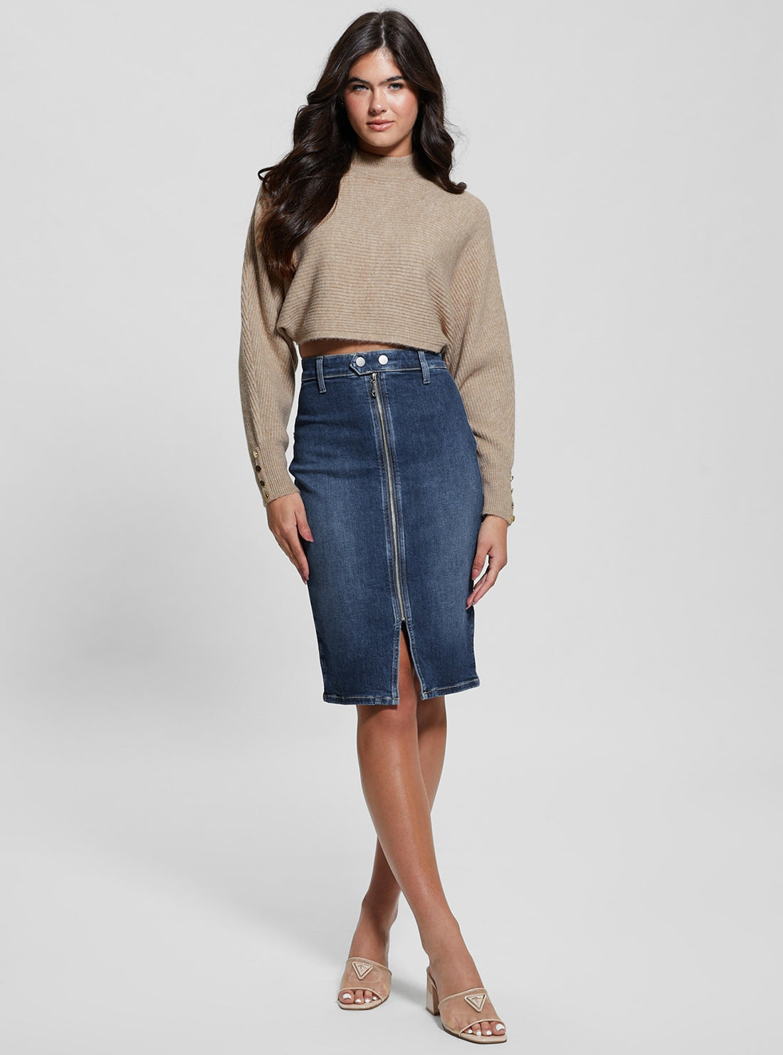 Blue Denim Flo Midi Skirt