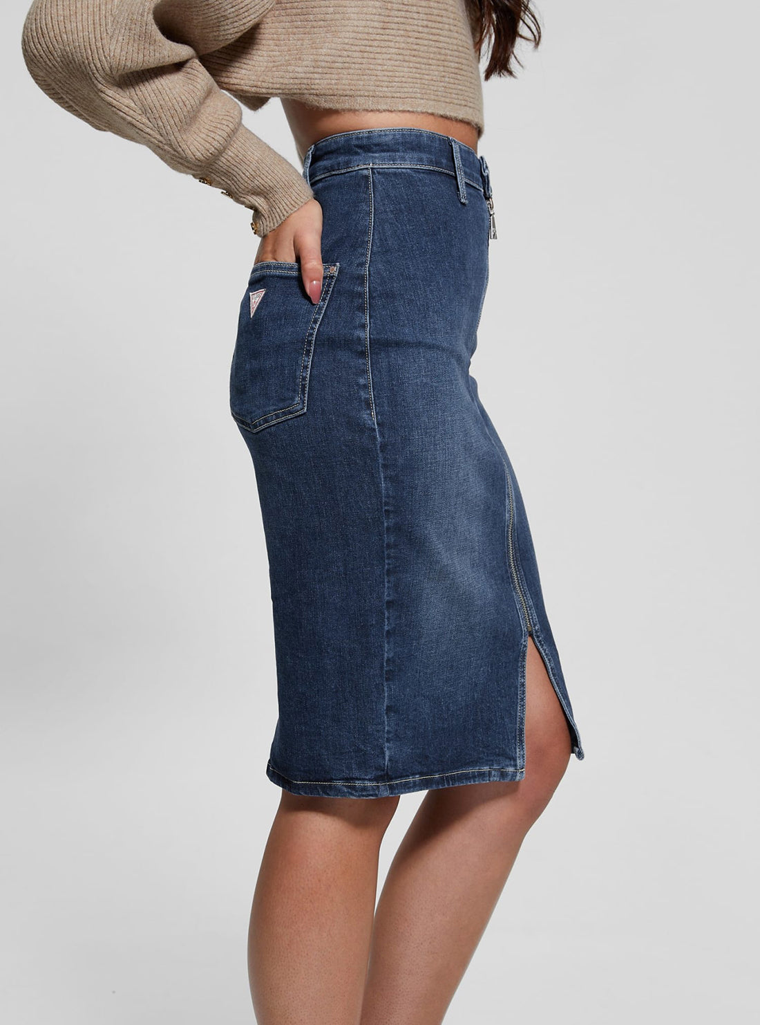 Blue Denim Flo Midi Skirt