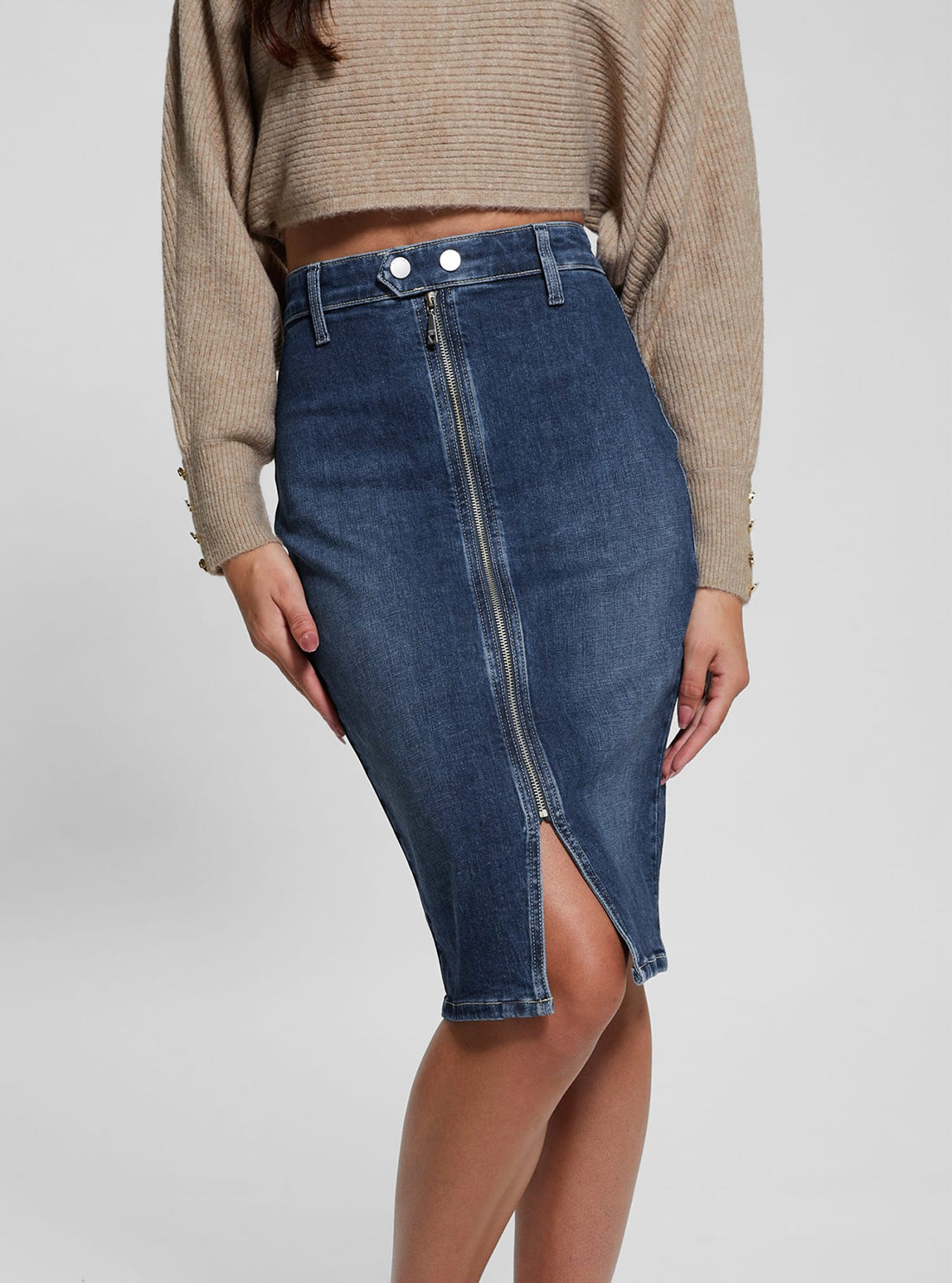 Blue Denim Flo Midi Skirt