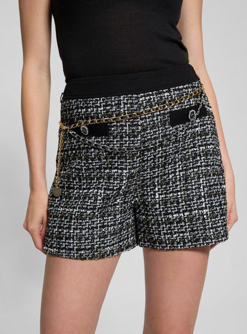 Eco Grey Yvonne Mix Denim Tweed Shorts
