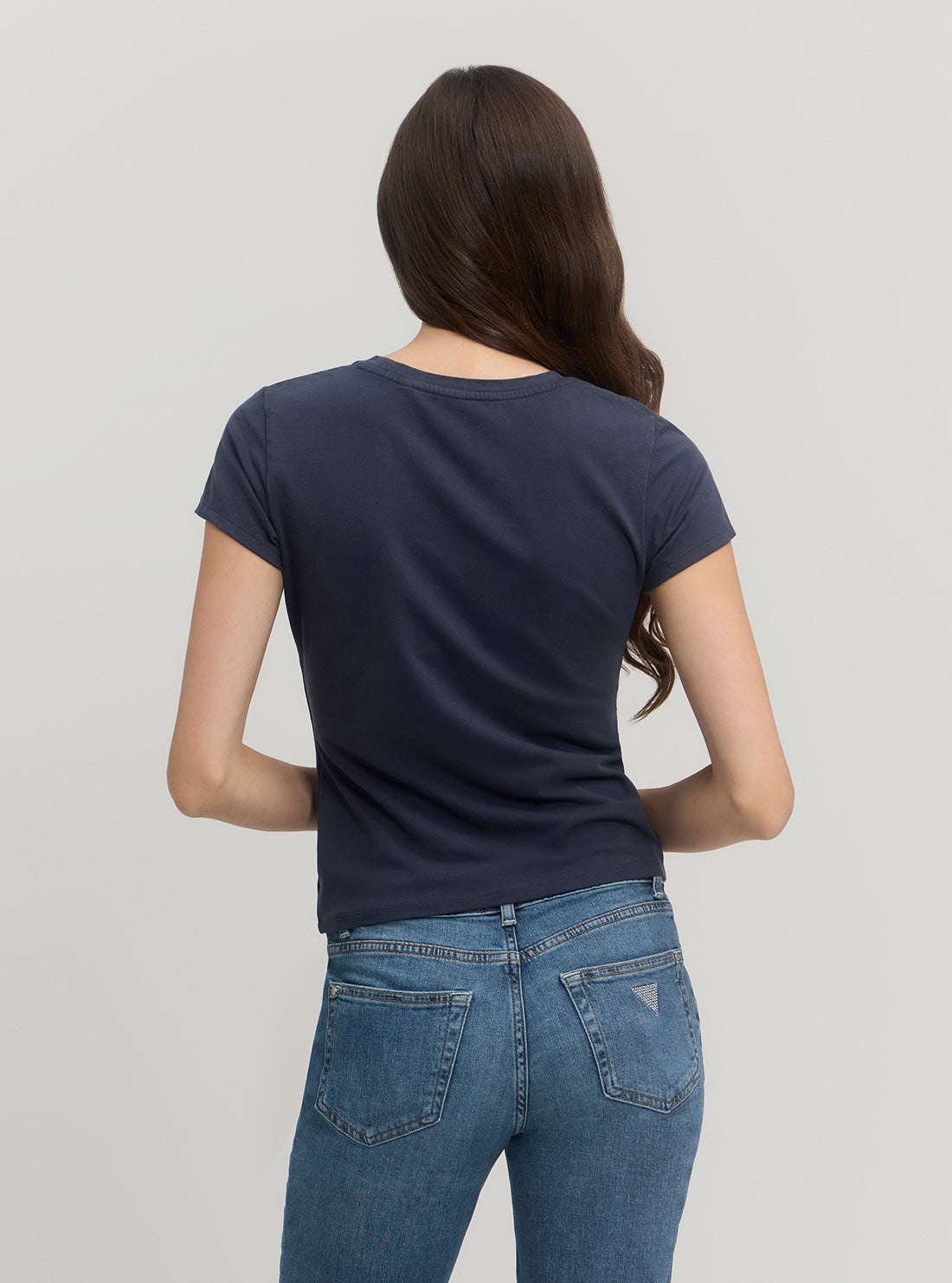 Navy Short Sleeve Studded Wings Logo T-Shirt